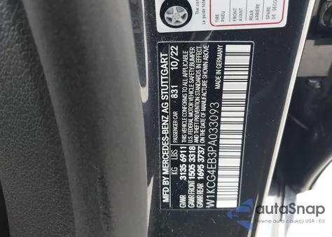 2023 Mercedes-Benz Eqs 580 4Matic from USA, damaged, VIN W1KCG4EB3PA033093